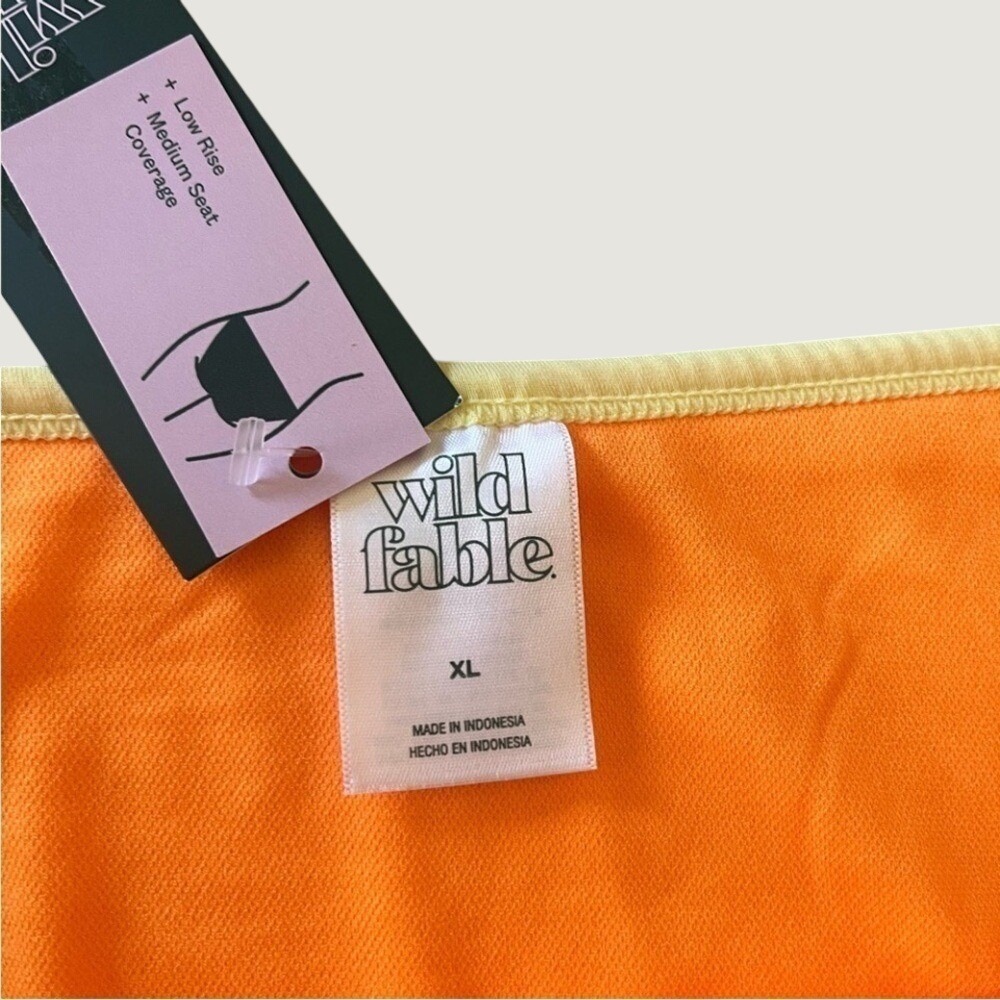 Wild Fable Low Rise Medium Coverage Bikini Bottom Womens XL Orange Yellow NWT - Picture 5 of 7
